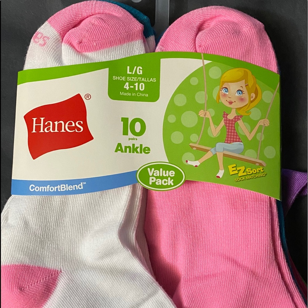Hanes Ankle Socks L 4/10